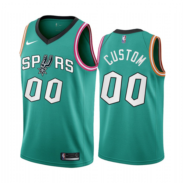 Men's San Antonio Spurs Customized 2022/23 Teal City Edition Stitched Basketball Jersey